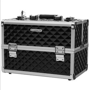SONGMICS 13.5" Train Case 4 Trays and 2 Locks